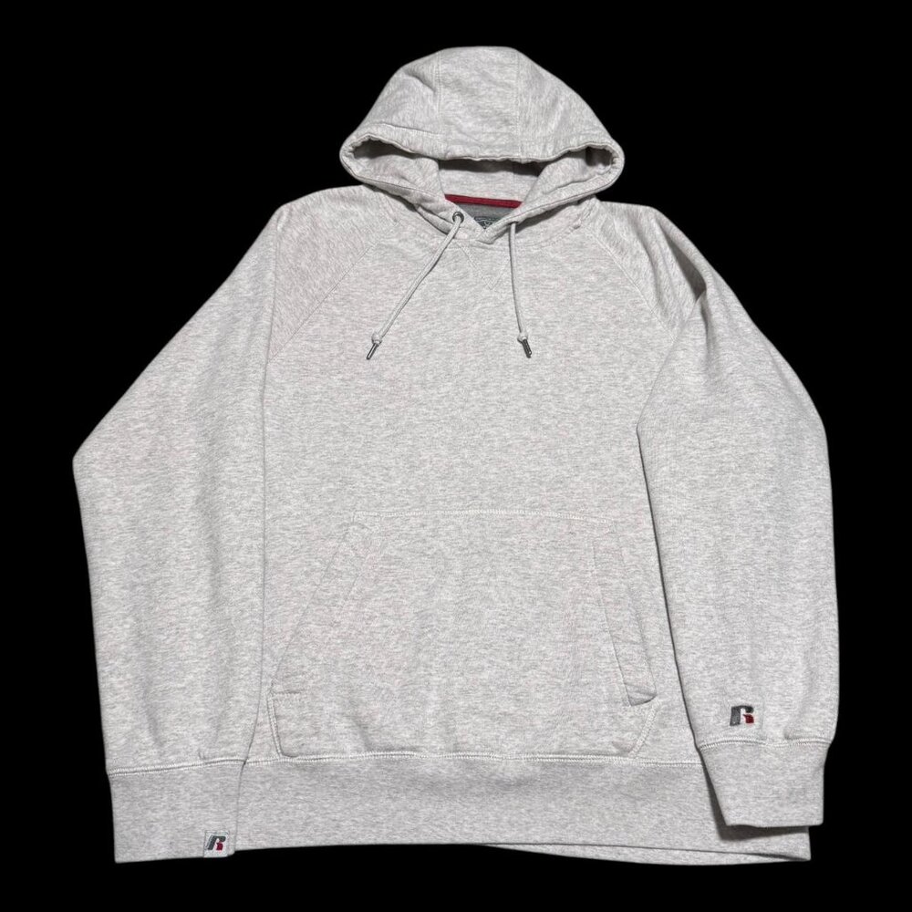 Russell Athletic Cotton Blend Gray Hoodie Sweatshirt Adult Large‎